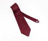 1970s Burgundy Polyester Tie Men's Vintage Disco Era 70s Textured Polyester Super Wide Necktie with woven abstract designs by Towncraft