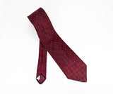 1970s Burgundy Polyester Tie Men's Vintage Disco Era 70s Textured Polyester Super Wide Necktie with woven abstract designs by Towncraft