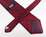 1970s Burgundy Polyester Tie Men's Vintage Disco Era 70s Textured Polyester Super Wide Necktie with woven abstract designs by Towncraft