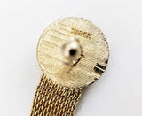 1960s SWANK Cufflink & Tie Pin Set Huge Modernist Mad Men Era Gold Tone Metal Wrap-a-round Cufflinks and Tie Tack Set with Brown Stones