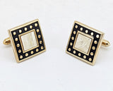 1960s SWANK Mother-of-Pearl Cufflinks Men's Mid Century Modern Vintage Gold Tone Cufflink Set by SWANK