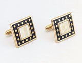 1960s SWANK Mother-of-Pearl Cufflinks Men's Mid Century Modern Vintage Gold Tone Cufflink Set by SWANK