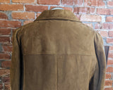 1970s Men's Suede Leather Coat Vintage Long Brown Leather Coat with Removable Winter Pile Lining Leathers Ltd. by CAMPUS - Size 46 Long (XL)
