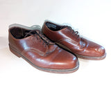 1970s Vintage Men's Golf Shoes Brown Leather Shoes with Steel Cleats / Spikes by HITCHCOCK Wide Shoes for Men - SIZE 9