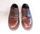 1970s Vintage Men's Golf Shoes Brown Leather Shoes with Steel Cleats / Spikes by HITCHCOCK Wide Shoes for Men - SIZE 9