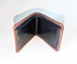 1970s-80s Men's Wallet Vintage Tooled Leather Wallet Hand Tooled Western Cowboy Style Wallet / Billfold with floral design