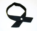 Vintage Men's Western Tie or Continental Bow Tie Black Crossover Pearl Snap Rockabilly Bowtie