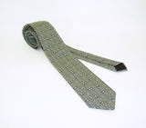 1970s GUY LAROCHE Paisley Tie Mens Vintage Black & Silver Paisley Narrow Couture Necktie by Cravates Guy Laroche, Paris