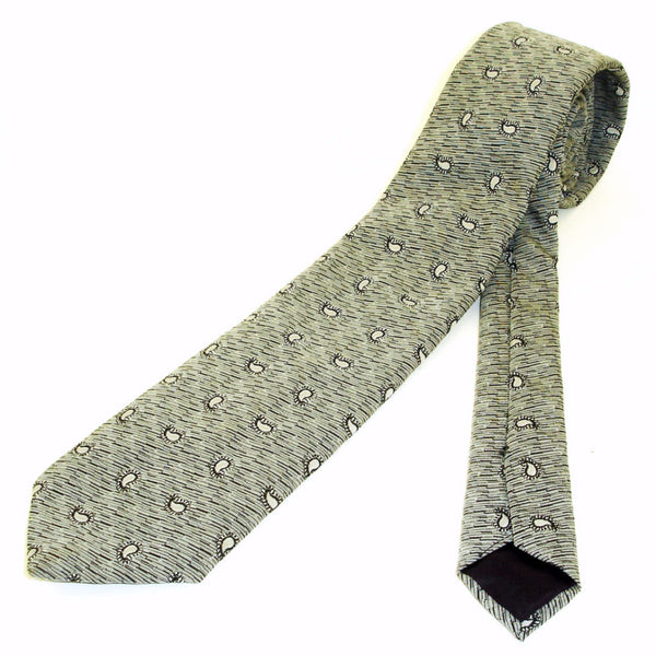1970s GUY LAROCHE Paisley Tie Mens Vintage Black & Silver Paisley Narrow Couture Necktie by Cravates Guy Laroche, Paris